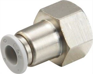 Raccords pneumatiques droits femelles en laiton nickelé Apcf