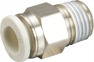Raccord pneumatique droit mâle en laiton nickelé